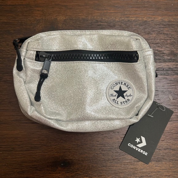 Converse Handbags - Converse All Star Silver Glitter Fanny Pack Waist Bag Girls 4A5364-109 NWT